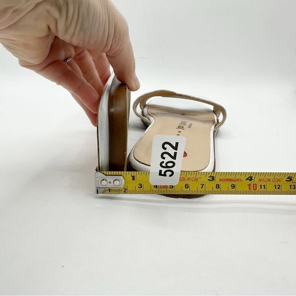 Jon Josef White Leather Greek Key Slip-On Flat Sandals Sz 10‎ - Picture 11 of 15